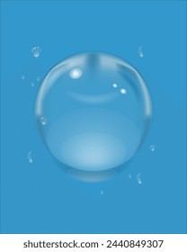 Clean eco-friendly water splashes in the form of big and small drops