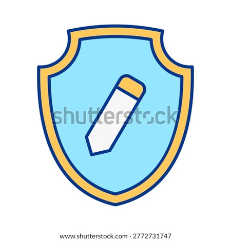 Clean edit shield symbol representing secure content modification system and protected data adjustment control suitable for document management and digital editing tools