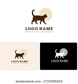 Clean editable feline logo perfect for branding clinics, shops, and adoption services.