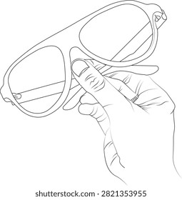 Clean and editable sunglasses outline vector illustration isolated on a white background. Perfect for fashion, summer, accessories, branding, web design, printing, laser cutting, engraving, Cricut projects, and commercial use. 
