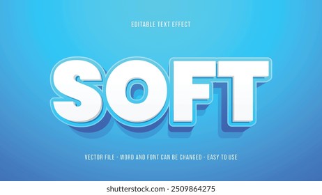 Clean editable text effect, soft text style