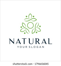 Clean and elegant abstract flowers inspiring beauty, yoga and spa design logos