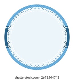 Diseño de borde circular azul elegante limpio decorado con patrón de puntos
