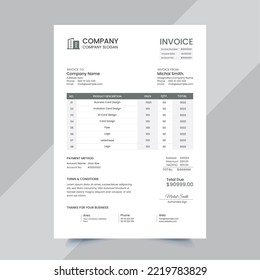 Clean Elegant Business Invoice Design Template