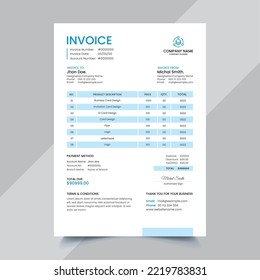 Clean Elegant Business Invoice Design Template