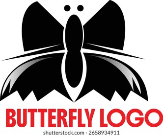 Un diseño de logotipo de mariposa limpio y elegante con alas lisas y simétricas y un estilo minimalista moderno. Ideal para belleza, bienestar, moda, spa o negocios creativos. Vector totalmente editable en EPS10