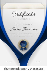 Clean elegant Certificate template with modern corporate or education design concept. Diploma certificate, award recognition premium design