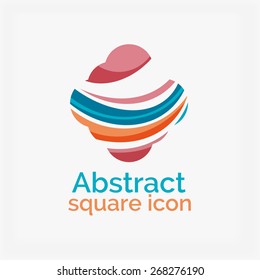 Clean elegant circle shaped abstract geometric logo. Universal for any idea. Vector illustration
