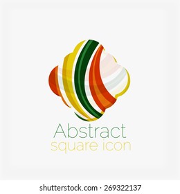 Clean elegant circle shaped abstract geometric logo. Universal for any idea. Vector illustration