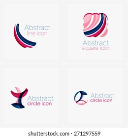 Clean elegant circle shaped abstract geometric logo. Universal for any idea. Vector illustration