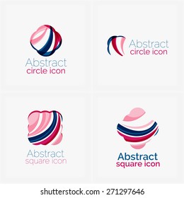 Clean elegant circle shaped abstract geometric logo. Universal for any idea. Vector illustration