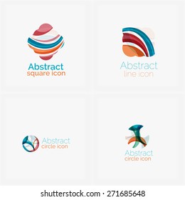 Clean elegant circle shaped abstract geometric logo. Universal for any idea. Vector illustration