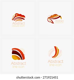 Clean elegant circle shaped abstract geometric logo. Universal for any idea. Vector illustration