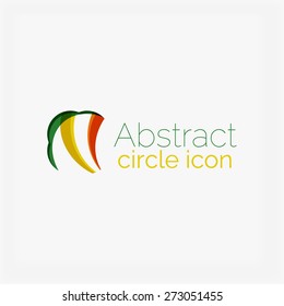 Clean elegant circle shaped abstract geometric logo. Universal for any idea. Vector illustration