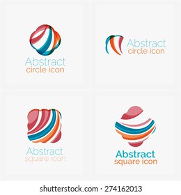 Logotipo geométrico abstracto en forma de círculo elegante y limpio. Universal para cualquier idea. Ilustración del vector