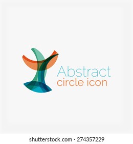 Logotipo geométrico abstracto en forma de círculo elegante y limpio. Universal para cualquier idea. Ilustración del vector