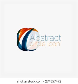 Clean elegant circle shaped abstract geometric logo. Universal for any idea. Vector illustration