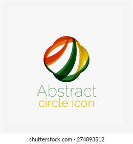 Clean elegant circle shaped abstract geometric logo. Universal for any idea. Vector illustration