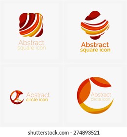 Clean elegant circle shaped abstract geometric logo. Universal for any idea. Vector illustration