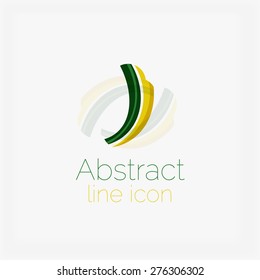 Clean elegant circle shaped abstract geometric logo. Universal for any idea. Vector illustration