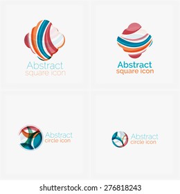 Clean elegant circle shaped abstract geometric logo. Universal for any idea. Vector illustration