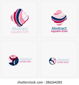Clean elegant circle shaped abstract geometric logo. Universal for any idea. Vector illustration
