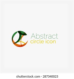 Clean elegant circle shaped abstract geometric logo. Universal for any idea. Vector illustration