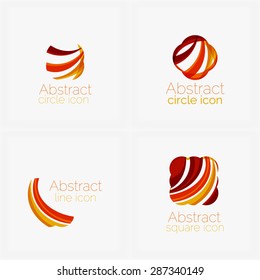 Clean elegant circle shaped abstract geometric logo. Universal for any idea. Vector illustration