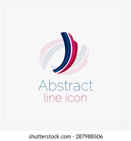 Clean elegant circle shaped abstract geometric logo. Universal for any idea. Vector illustration