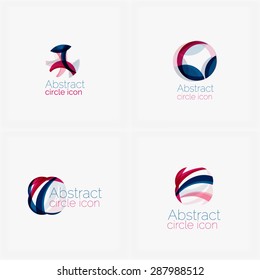 Clean elegant circle shaped abstract geometric logo. Universal for any idea. Vector illustration