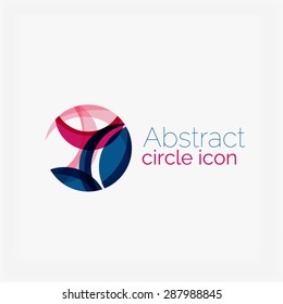 Clean elegant circle shaped abstract geometric logo. Universal for any idea. Vector illustration