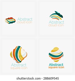 Clean elegant circle shaped abstract geometric logo. Universal for any idea. Vector illustration