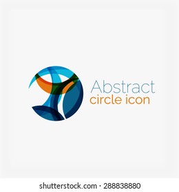 Clean elegant circle shaped abstract geometric logo. Universal for any idea. Vector illustration