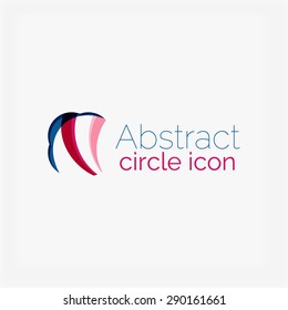 Logotipo geométrico abstracto en forma de círculo elegante y limpio. Universal para cualquier idea. Ilustración del vector
