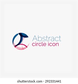 Clean elegant circle shaped abstract geometric logo. Universal for any idea. Vector illustration