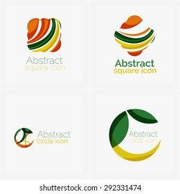 Clean elegant circle shaped abstract geometric logo. Universal for any idea. Vector illustration