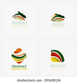 Clean elegant circle shaped abstract geometric logo. Universal for any idea. Vector illustration