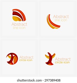 Clean elegant circle shaped abstract geometric logo. Universal for any idea. Vector illustration