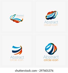 Clean elegant circle shaped abstract geometric logo. Universal for any idea. Vector illustration