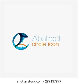 Clean elegant circle shaped abstract geometric logo. Universal for any idea. Vector illustration