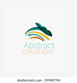 Clean elegant circle shaped abstract geometric logo. Universal for any idea. Vector illustration