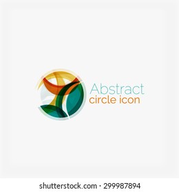 Logotipo geométrico abstracto en forma de círculo elegante y limpio. Universal para cualquier idea. Ilustración del vector