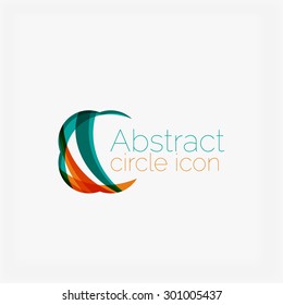 Clean elegant circle shaped abstract geometric logo. Universal for any idea. Vector illustration