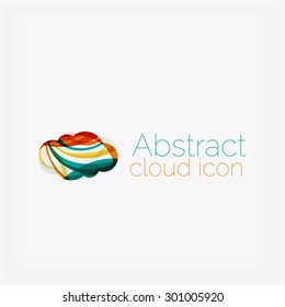 Clean elegant circle shaped abstract geometric logo. Universal for any idea. Vector illustration