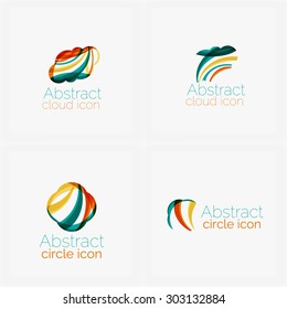 Logotipo geométrico abstracto en forma de círculo elegante y limpio. Universal para cualquier idea. Ilustración del vector