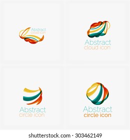 Clean elegant circle shaped abstract geometric logo. Universal for any idea. Vector illustration