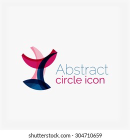 Clean elegant circle shaped abstract geometric logo. Universal for any idea. Vector illustration