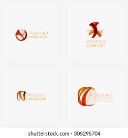 Clean elegant circle shaped abstract geometric logo. Universal for any idea. Vector illustration