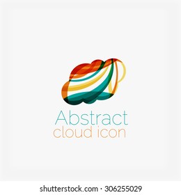 Clean elegant circle shaped abstract geometric logo. Universal for any idea. Vector illustration