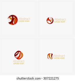 Clean elegant circle shaped abstract geometric logo. Universal for any idea. Vector illustration